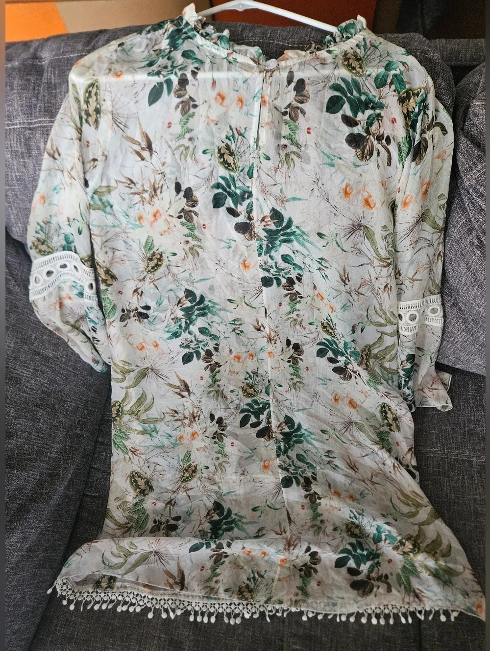 Bellambra, Made In Italy, Silk Floral Fringe Dress, Medium, 21ptp - Picture 7 of 10